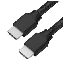 Кабель 1.0m HDMI 2.0, черный нейлон, Ultra HD, 4K 60 fps 60Hz/5K*30Hz, 3D, AUDIO, 18.0 Гбит/с