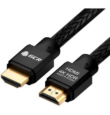 Кабель 1.0m HDMI версия 2.0, HDR 4:2:2, Ultra HD, 4K 60 fps 60Hz/5K*30Hz, 3D, AUDIO, 18.0 Гбит/с, 28/28 AWG, OD7.8mm, тройной экран, черный нейлон, AL корпус черный, GCR-51307