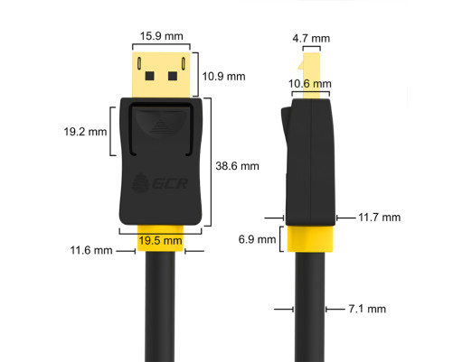 Кабель 7.0m DisplayPort v1.2, 20M/20M, черный, 28/28 AWG, GCR-DP2DP-7.0m