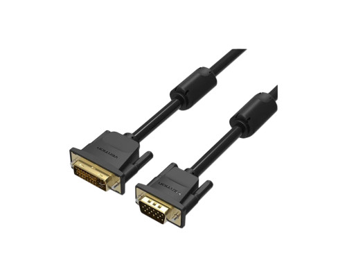 Кабель Vention DVI-I Dual link 24+5M/VGA 15M с ферритовым фильтром - 3м.