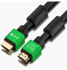 Кабель 1.2m HDMI версия 2.0, HDR 4:2:2, Ultra HD, 4K 60 fps 60Hz/5K*30Hz, 3D, AUDIO, 18.0 Гбит/с, 28/28 AWG, OD7.3mm, тройной экран, нейлон, AL корпус зеленый, ферритовые кольца, GCR-51005