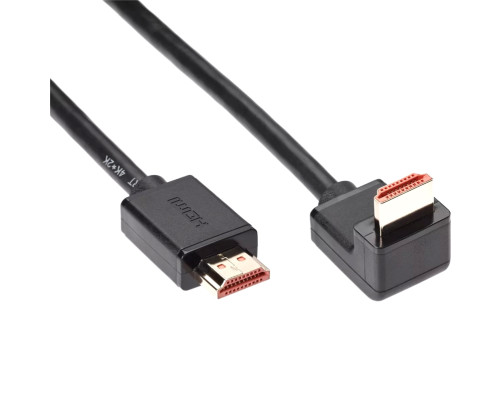 Кабель HDMI---HDMI ver 2.0 угловой коннектор 90град  3м,Telecom <TCG225-3M>