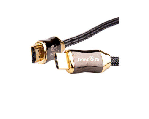 Кабель HDMI 19M/M,ver. 2.1, 8K@60 Hz 2m метал разъемы, нейлоновая оплетка Telecom <TCG300-2M>