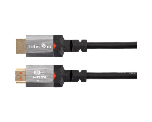 Кабель HDMI 19M/M,ver. 2.1, 8K@60 Hz 2m метал разъемы, Telecom <TCG365-2M>