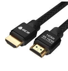 Кабель 2.0m HDMI версия 2.0, HDR 4:2:2, Ultra HD, 4K 60 fps 60Hz/5K*30Hz, 3D, AUDIO, 18.0 Гбит/с, 28/28 AWG, OD7.8mm, тройной экран, черный нейлон, AL корпус черный, GCR-52189