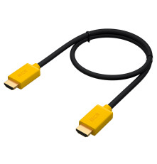 Кабель 1.5m HDMI версия 1.4, черный, желтые коннекторы, OD7.3mm, 30/30 AWG, позолоченные контакты, Ethernet 10.2 Гбит/с, 3D, 4K GCR-HM440-1.5m, экран