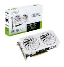 Видеокарта ASUS NVIDIA GeForce DUAL-RTX4060-O8G-EVO-WHITE 8GB, GDDR6/128-bit, PCIe 4.0, 1xHDMI 2.1a, 3xDP, 2.5-slot 90YV0JCB-M0NA00