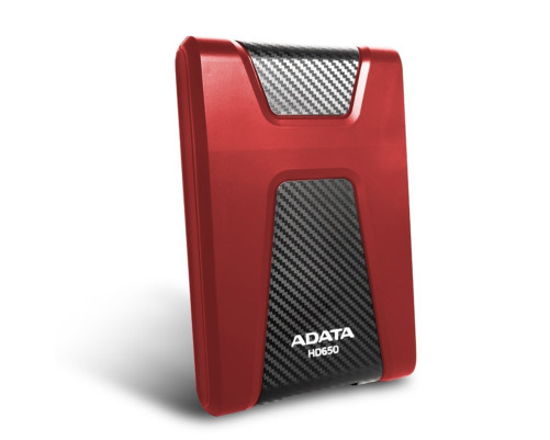 Внешний жёсткий диск 1TB ADATA HD650 (Red), Silicone, USB 3.2 Gen1, AHD650-1TU31-CRD