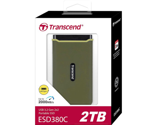 Внешний накопитель SSD Transcend ESD380C, 2TB, USB 3.2, зелёный