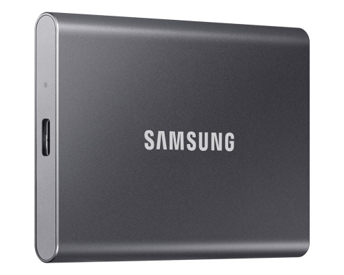 Внешний накопитель SSD Samsung T7, 500GB, Type-C, USB 3.2 Gen2, R/W 1050/1000MB/s, 85x57x8mm, Titan Gray