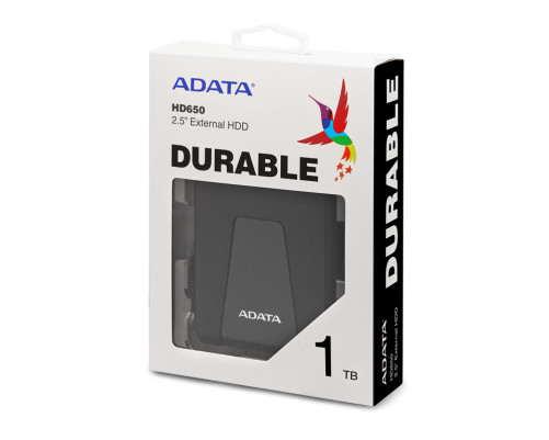 Внешний жёсткий диск 1TB ADATA HD650 (Black), Silicone, USB 3.2 Gen1, AHD650-1TU31-CBK