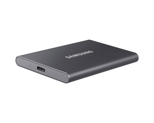 Внешний накопитель SSD Samsung T7, 500GB, Type-C, USB 3.2 Gen2, R/W 1050/1000MB/s, 85x57x8mm, Titan Gray