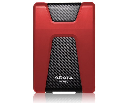 Внешний жёсткий диск 1TB ADATA HD650 (Red), Silicone, USB 3.2 Gen1, AHD650-1TU31-CRD