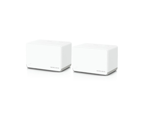 Wi-Fi MESH система Mercusys Halo H70X(2-pack), 574 Мбит/с на 2,4 ГГц + до 1201 Мбит/с на 5 ГГц,  встр. антенны, 3 гиг. порта на каждом модуле с автораспознаванием WAN/LAN, (комплект 2 шт.)