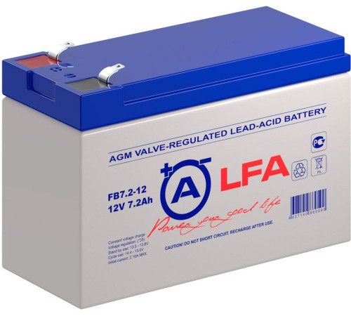Аккумулятор свинцово-кислотный Alfa Battery FB 7,2-12, 12В/7.2 А/ч