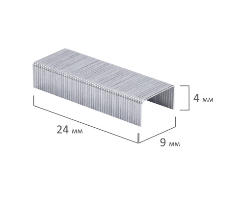 Скобы для степлера цинковое покрытие №10, 1000 штук, BRAUBERG «EXTRA», до 20 листов