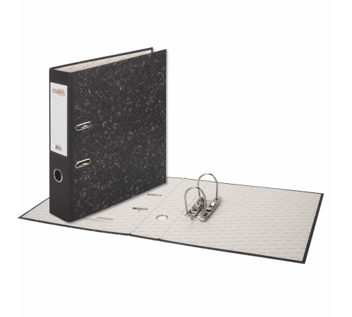 Папка-регистратор STAFF Basic БЮДЖЕТ, 70 мм, без уголка, черный корешок