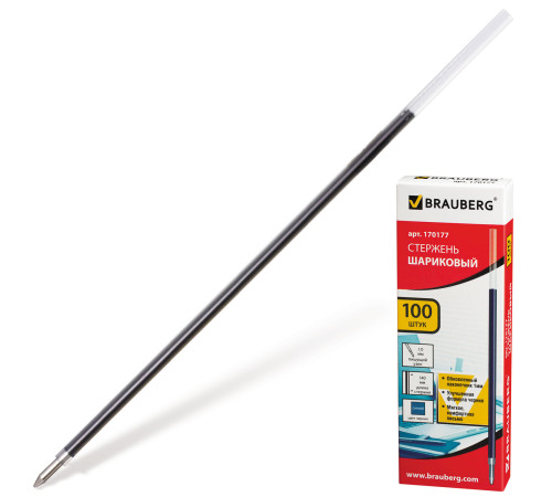 Стержень шариковый BRAUBERG, синий, линия письма 0,5 мм