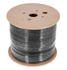 Кабель витая пара Neomax U/UTP, cat.5, 4 pair, 24 AWG, PE, стальной трос, 305 м, черный