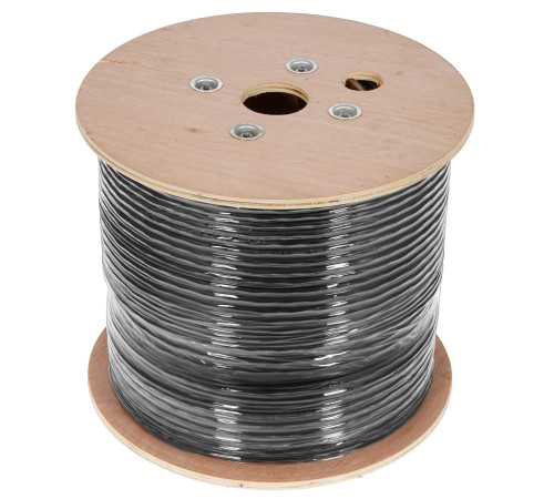 Кабель витая пара Neomax U/UTP, cat.5, 4 pair, 24 AWG, PE, стальной трос, 305 м, черный