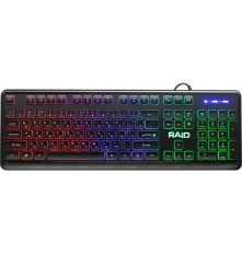 Клавиатура проводная игровая Defender Raid GK-778DL RU, подсветка, Rainbow, 104 клавиши, черный