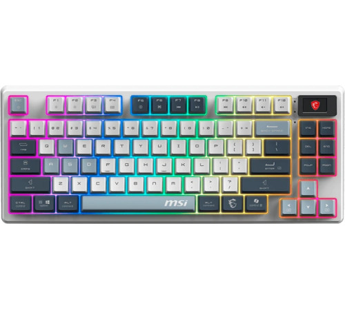Клавиатура беспроводная игровая MSI FORGE GK600, RGB LED, 4000 mA/h, белый/серый/черный