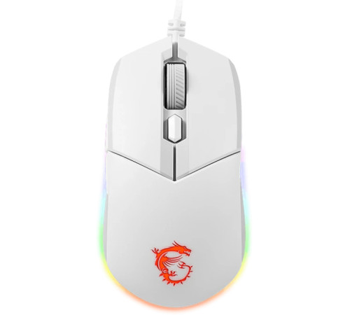 Мышь проводная игровая MSI Clutch GM11, 5000 dpi, RGB lighting, белый
