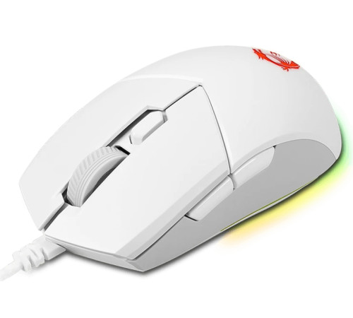 Мышь проводная игровая MSI Clutch GM11, 5000 dpi, RGB lighting, белый