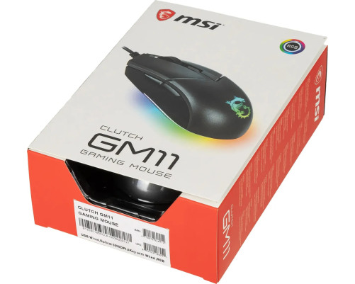 Мышь проводная игровая MSI Clutch GM11, 5000 dpi, RGB lighting, черный Мышь проводная игровая MSI Clutch GM11, 5000 dpi, RGB lighting, черный