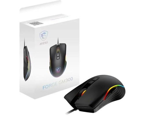 Мышь проводная игровая MSI FORGE GM300, 7 кнопок, 7200 dpi, RGB LED, черный Мышь проводная игровая MSI FORGE GM300, 7 кнопок, 7200 dpi, RGB LED, черный