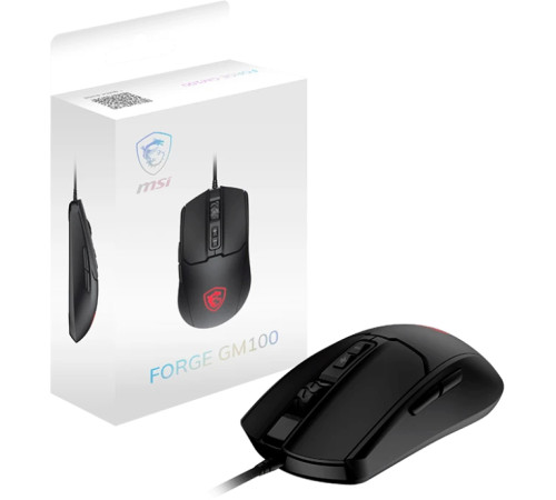 Мышь проводная игровая MSI FORGE GM100, 7 кнопок, 6400 dpi, подсветка, черный