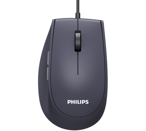 Мышь проводная Philips SPK7327, 5 кнопок, USB 2.0, 1600 dpi, бесшумная, черный