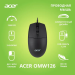 Мышь проводная Acer OMW126, 3 кнопки, 1000 dpi, USB, черный