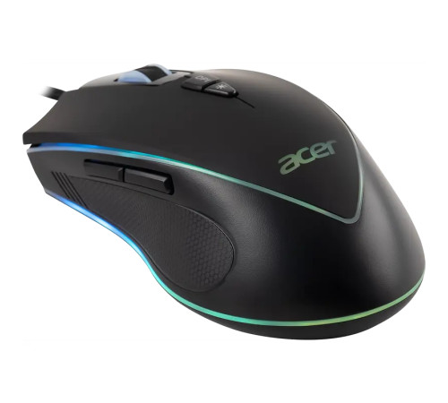 Мышь проводная игровая ACER OMW131, USB, 6000 dpi, RGB, 6 кнопок, черный