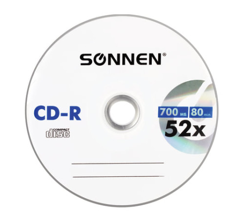 Диски CD-R SONNEN 700 Mb 52x Cake Box, КОМПЛЕКТ 50 шт.