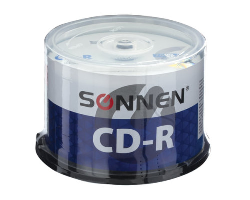 Диски CD-R SONNEN 700 Mb 52x Cake Box, КОМПЛЕКТ 50 шт.