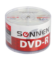 Диски DVD-R SONNEN, 4,7 Gb 16x, 50 шт.