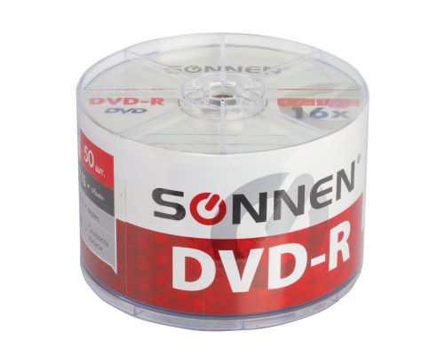 Диски DVD-R SONNEN, 4,7 Gb 16x, 50 шт.