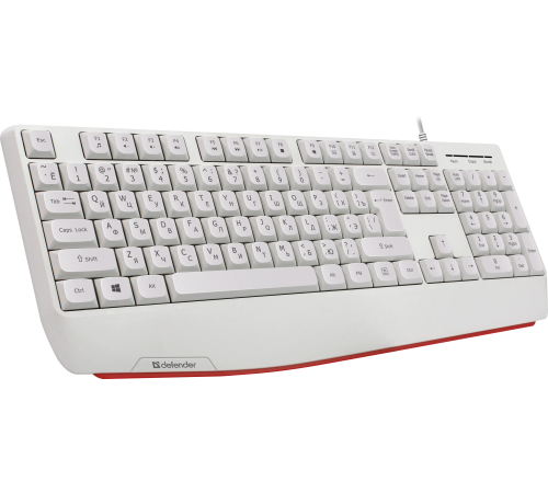 Клавиатура проводная Defender Atom HB-546 RU, 104+FN, 1.8 м, белый