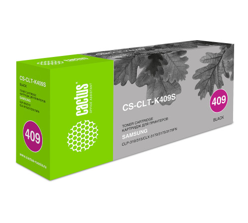 Картридж лазерный Cactus CS-CLT-K409S CLT-K409S для Samsung CLP-310/315/CLX-3170, черный (1500 стр.)