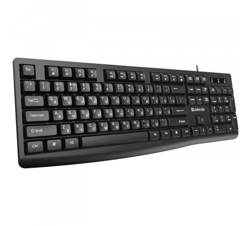 Клавиатура проводная Defender Navigator HB-138 RU, 104 клавиши+FN, 1.8 м, черный