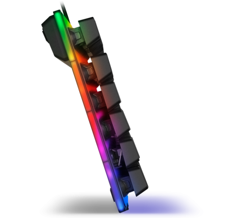 Клавиатура проводная игровая SVEN KB-G8500, 104 клавиши+12 Fn функций, прозрачный корпус, подсветка, черный