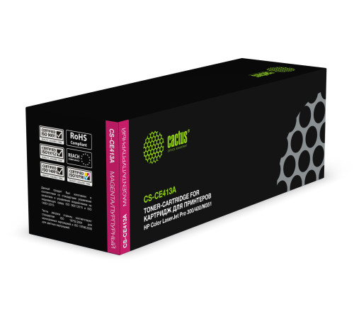 Картридж Cactus CS-CF413A CF413A для HP LJ M452DW/DN/NW M477FDW/M477FD, пурпурный (2300 стр.)
