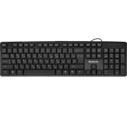 Клавиатура проводная Defender Next HB-440 RU, полноразмерная, USB, черный