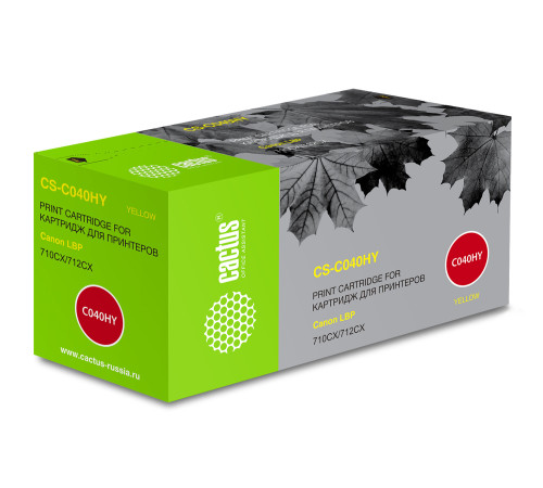 Картридж Cactus CS-C040HY 040 H Y для Canon LBP 710CX/712CX I-Sensys, желтый (10000 стр.)