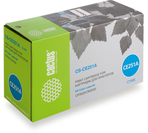 Картридж лазерный Cactus CS-CE251A CE251A для HP CLJ CP3525/CM3530, голубой (7000 стр.)