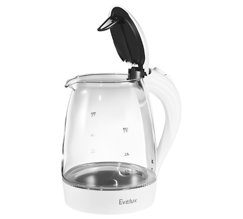 Чайник EVELUX EWK 0903 G, стекло, белый