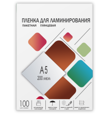 Пленка для ламинирования A5, 154х216 (200 мкм), глянцевая, 100шт, ГЕЛЕОС [LPA5-200]