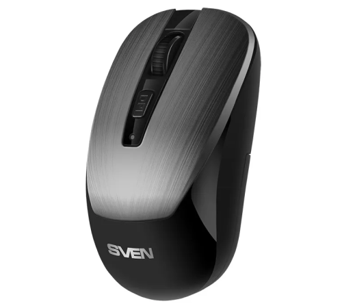 Мышь беспроводная SVEN RX-380W, 2.4 GHz, 4 кнопки, 800-1600 dpi, серый/черный