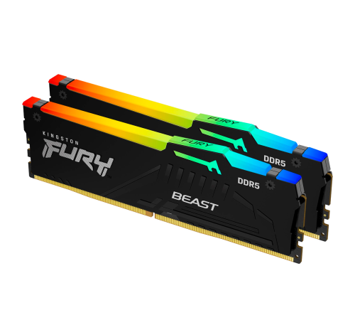 Модуль оперативной памяти Kingston 16GB FURY Beast Black RGB DDR5 5200Mhz DIMM kit 2*8,, CL40, 1.25V, 288-pin, RTL